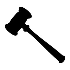 Silhouette of a Gavel Representing Justice, Law, and Auction Bidding