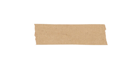 Vintage brown Torn Paper on a Transparent Background, Adhesive paper tape isolated on a white...