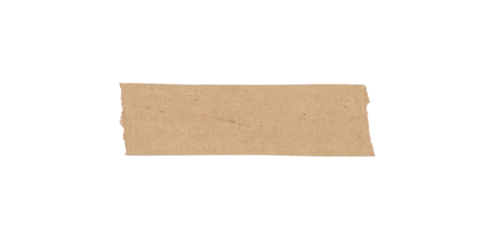 Vintage brown Torn Paper on a Transparent Background, Adhesive paper tape isolated on a white background	
