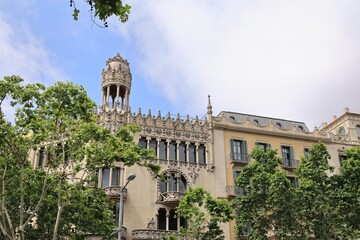 Blick in das Zentrum der Stadt Barcelona in Spanien	