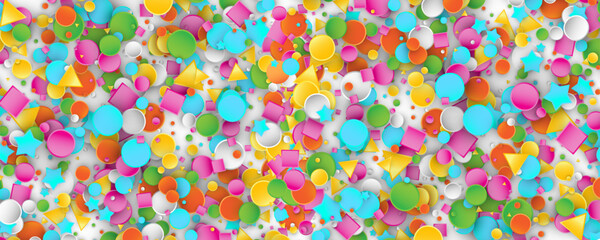 Confetti circles isolated. Round paper party confetti pattern