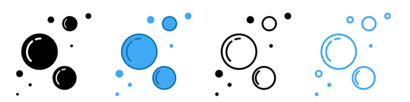 Soap foam bubbles vector icon. Fizzy drink, champagne pictogram, oxygen bubbles design