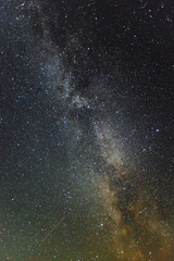Night sky filled with countless stars, showcasing the Milky Way galaxy in stunning detail, creating a breathtaking cosmic view of the universe's beauty and vastness