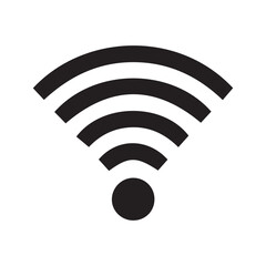 Vector Solid Black WiFi and Wireless Signal Icon. Internet Network Connection and Radio Wave Symbol for Communication Technology and Web Interface.