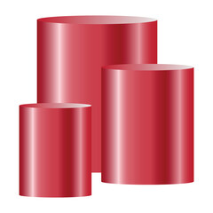 Podium vector illustration with three cylinders on a white background