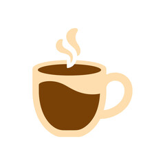 Warm drink cup Icon on White Background Vector Art Illustration on white background.