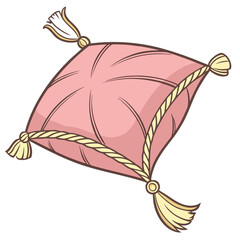pink pillow illustration vector, decorative cushion vector, ornate pillow vector, 