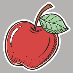 cherry illustration vector, cartoon fruit vector, red cherry vector, cherry with leaf, 