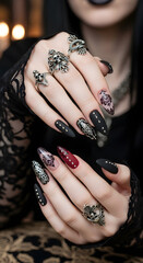 Halloween and Gothi style nails 