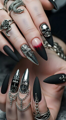 Halloween and Gothi style nails 