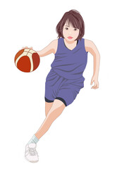 女子バスケットボールのイラスト