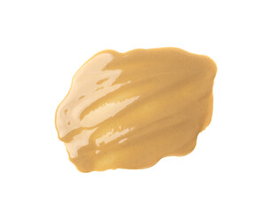 Tahini smear isolated, sesame seeds paste splash, spilled tahina sauce, spill eastern dip