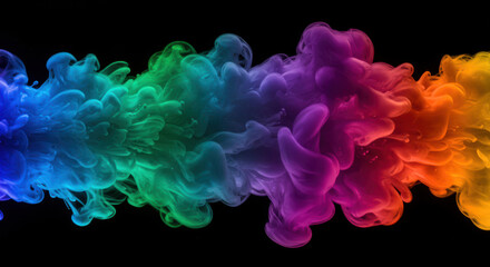 Obraz premium Colorful smoke cloud abstract background rainbow spectrum design element concept