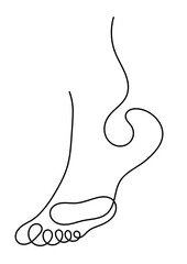 vector continuous line illustration of a foot