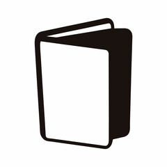 Fototapeta premium A simple minimalist open book silhouette in black and white design