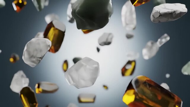 Dynamic Terrazzo Pattern Animation: Abstract Stone Fragments Floating in Modern Design
