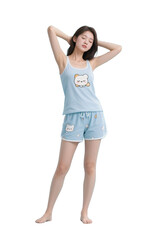 Fototapeta premium Woman Wearing Pajamas Transparent Background