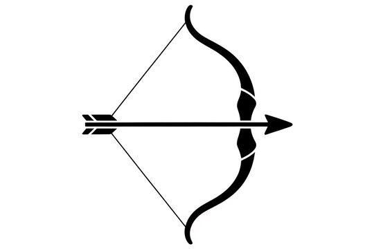Elegant bow and arrow design, symbolizing precision, archery, and forward motion.