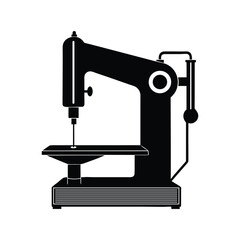 Black and white silhouette electric saw machine