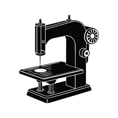 Black and white silhouette electric saw machine