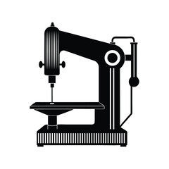 Black and white silhouette electric saw machine