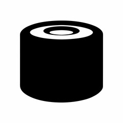 Cylindrical Object with Concentric Circles in Black and White Vector Graphic