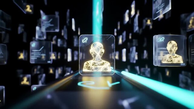 Applicant Tracking System: AI-powered technology digitally profiles candidates for efficient human resources recruitment and smart selection.