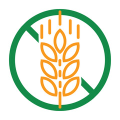 Gluten-free icon vector isolated on white background. Stalk of grain, wheat gluten-free grain vector icon label, round badge logo. EPS 10.