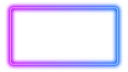 Pink and Blue Neon Frame Icon – Bold Rectangular Border Design