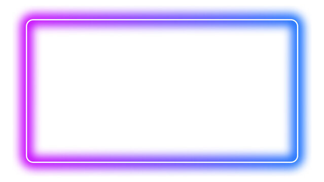 Pink and Blue Neon Frame Icon – Bold Rectangular Border Design