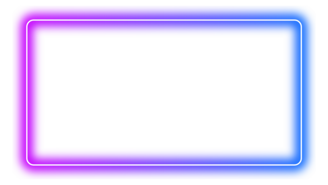 Pink and Blue Neon Frame Icon – Bold Rectangular Border Design