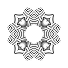 Abstract Decorative Geometric Circle Radial Pattern. Round Design Element. 