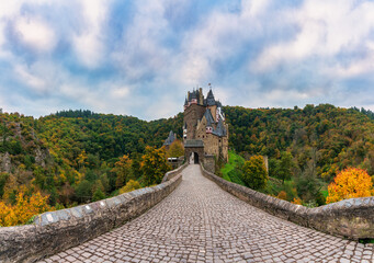 Elz castle in autumn season in Burg, Elz, Germany