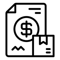 finance report outline icon for logistics cost tracking