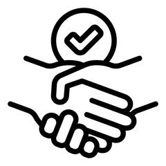 handshake agreement outline icon for supply chain deal