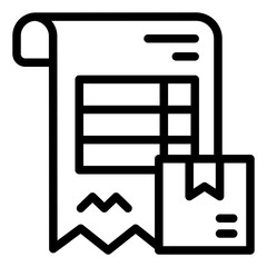invoice form outline icon for product order payment tracking