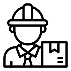 supplier outline icon for crate delivery and procurement