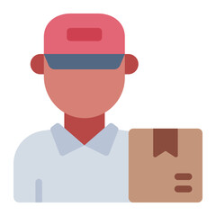 delivery man flat icon for product shipment handling
