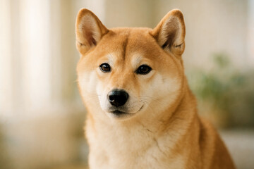 Calm Morning with a Red Shiba Inu