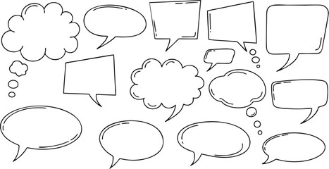 Obraz premium Hand-drawn speech bubble collection for communication, thoughts, and dialogue