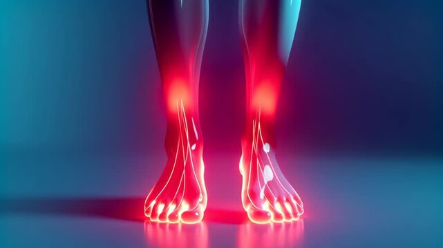Foot pain: heel discomfort, arch inflammation, medical illustration, ankle swelling, toe numbness, joint stiffness, tendon issues, ligament pain, chronic foot conditions, muscle strain