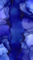 Abstract Blue Purple Alcohol Ink Marbling Design