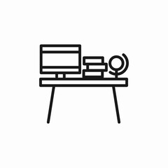 computer desk icon sign vector