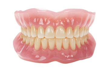 Obraz premium Realistic full set of dentures showcasing healthy, bright smiles for a confident appearance and improved quality of life.