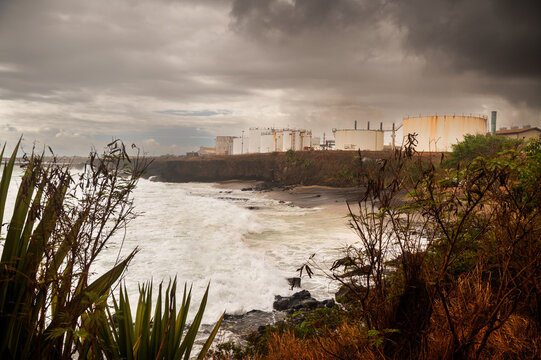 An Industrial Area Of Hawaii Offers A Unique Glass Sand Beach and Monk Seal Sightings. These tanks are used by Island Energy Services to store and distribute fuel to other islands.
