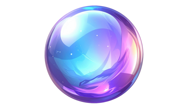 A glowing orb of swirls and light, filled with pink, white and blue hues, set on a solid dark background - Powered by Adobe