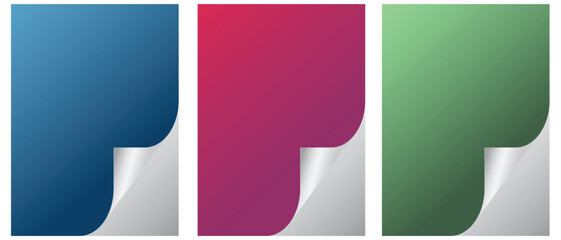 Three colorful ribbon banners with curved edges for design projects vector