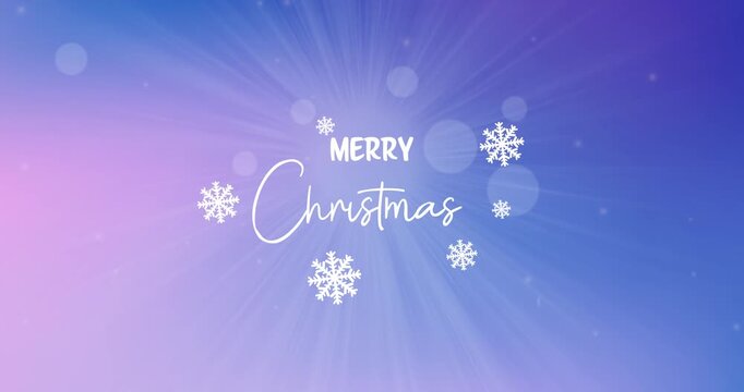 Merry Christmas Text Animation Greeting Video on Festive Background