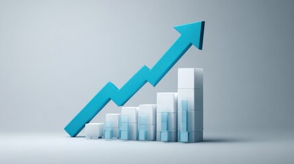 Growth Trend with Stylized Graphical Representation and Arrow