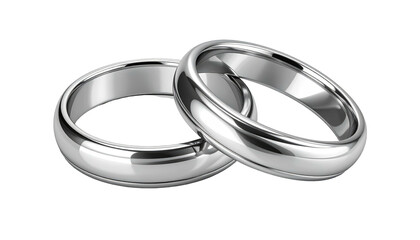 Two intertwined shiny, silvery bands suggest union against a stark, solid black background and symbolize love